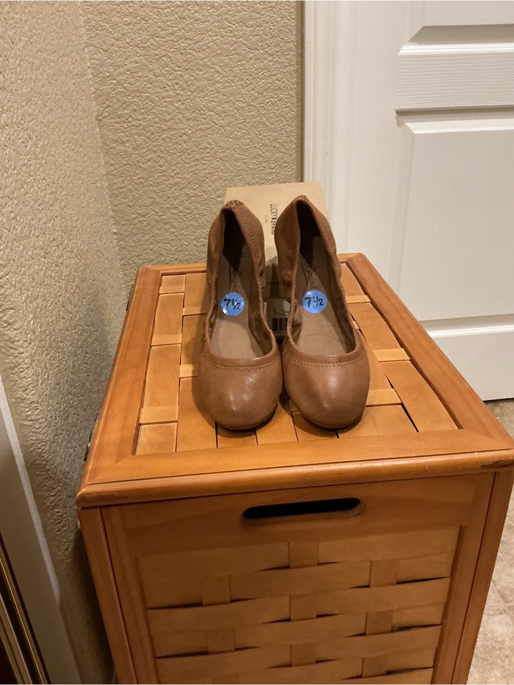 Lucky Brans Classic Women's Brown Leather Ballet Flats